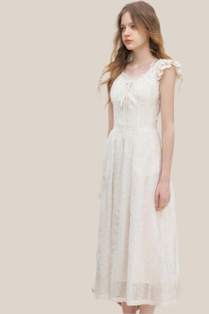 Flutter Lace Midi Dress