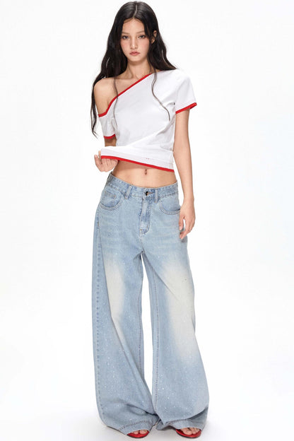 Vintage Light Blue Wide-Leg Jeans