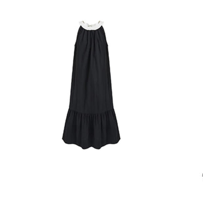 Satin Patchwork Midi Dress