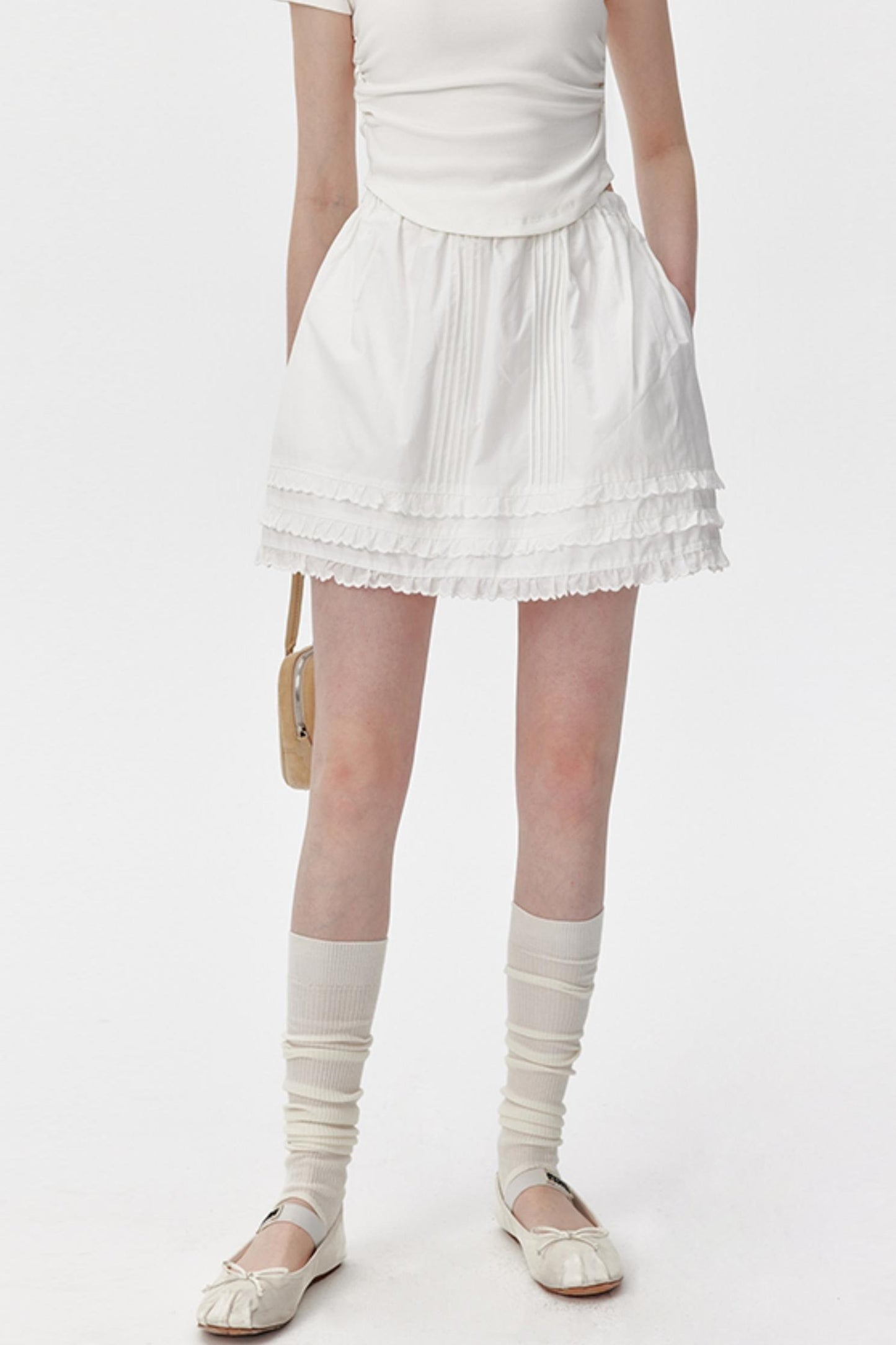 Cotton Lace Ruffle Skirt