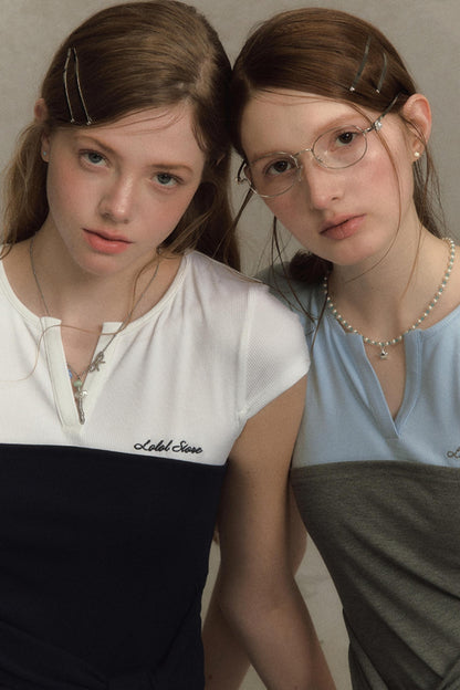 Color Clash Lace-Trimmed Plaid Dress