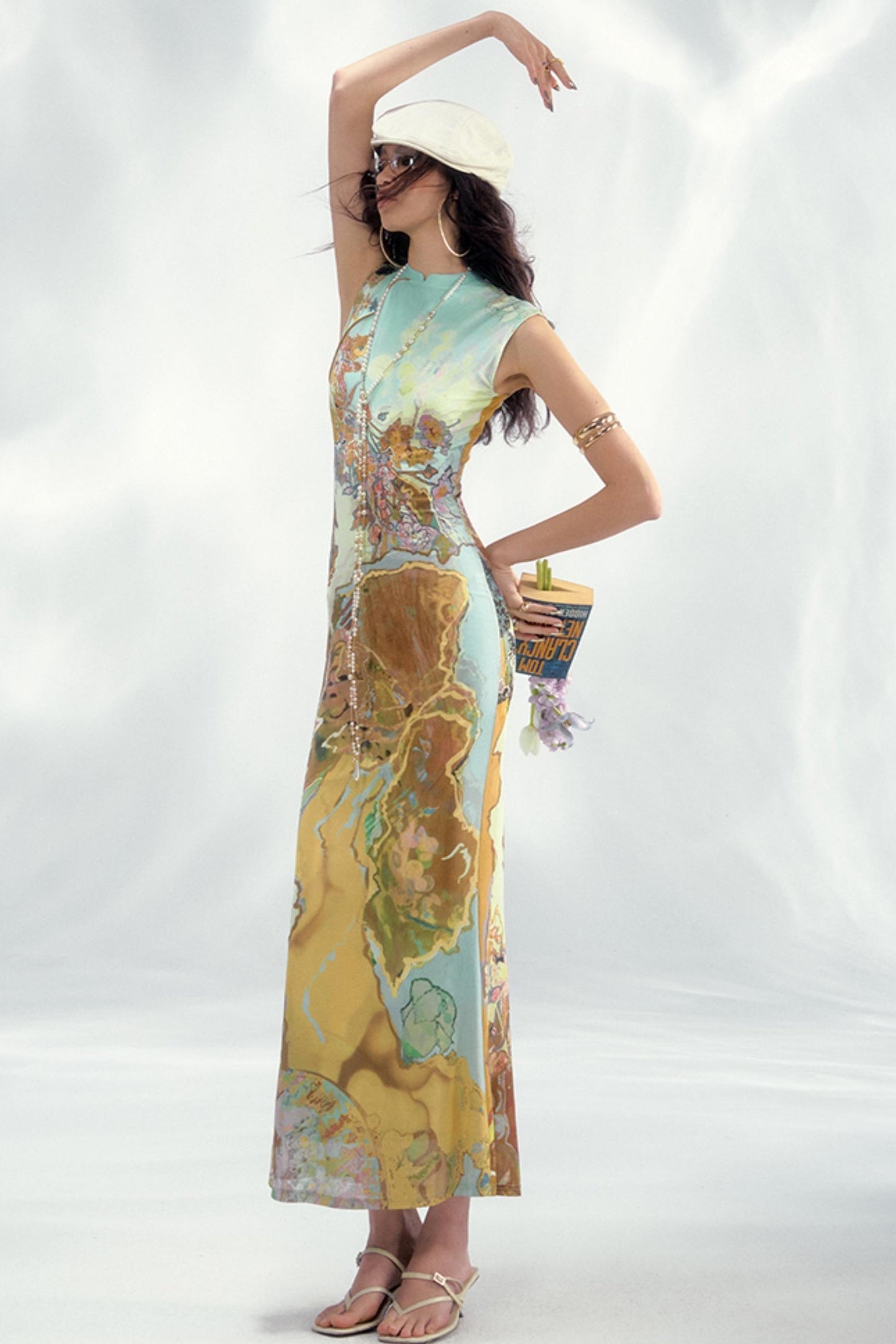 Tri-Color Chinoiserie Dress