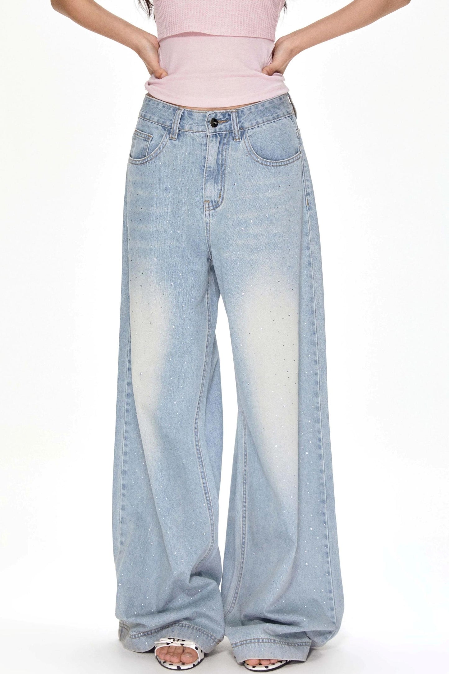 Vintage Light Blue Wide-Leg Jeans