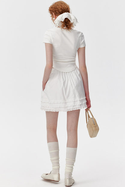 Cotton Lace Ruffle Skirt