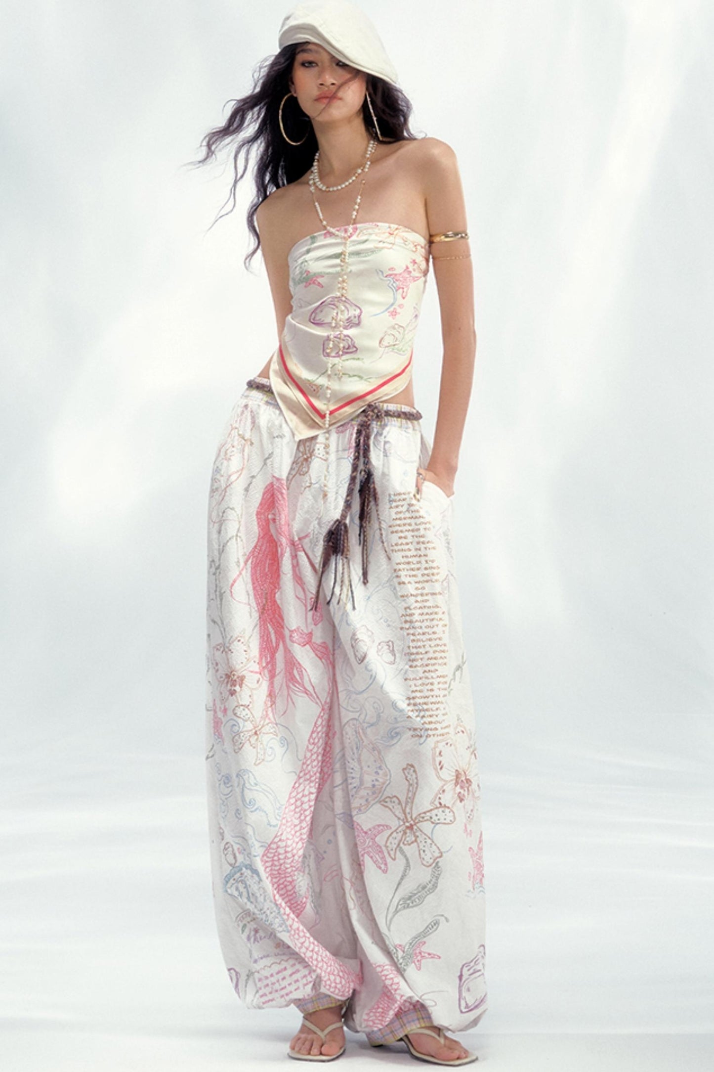 Ocean Pleated Lantern Pants