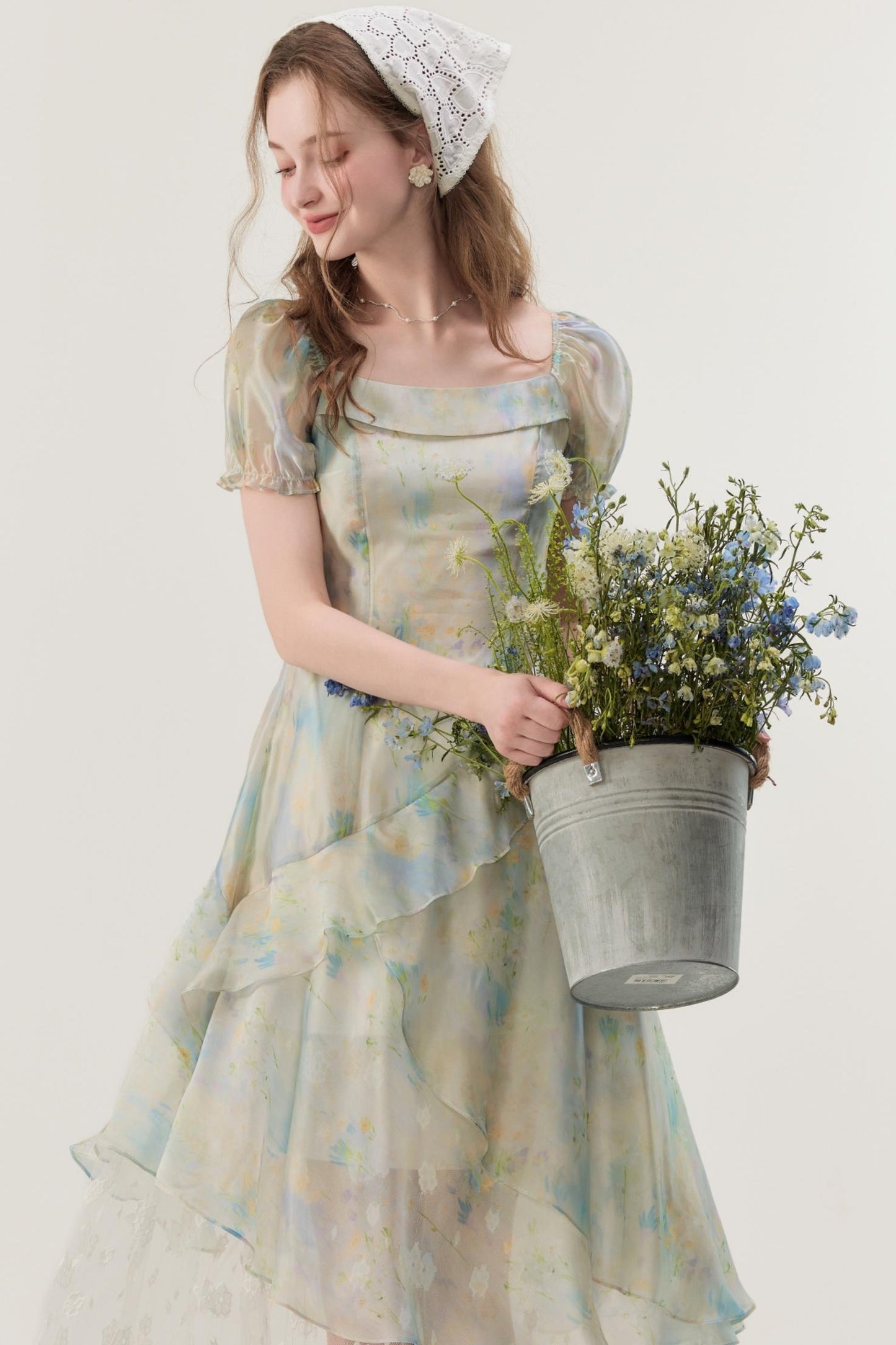 Petite Fit French Long Skirt Dress