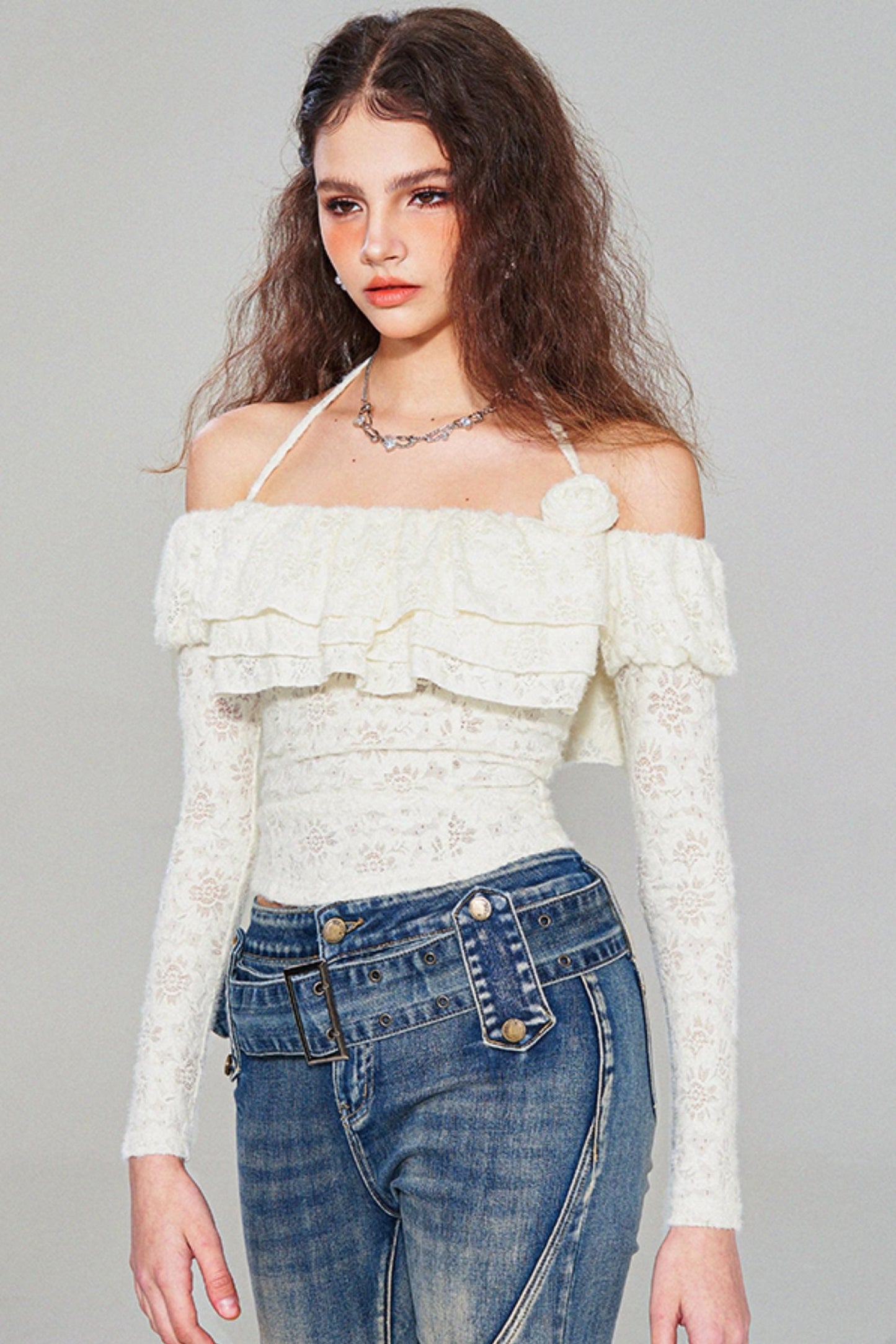 Ruffled Lace Top