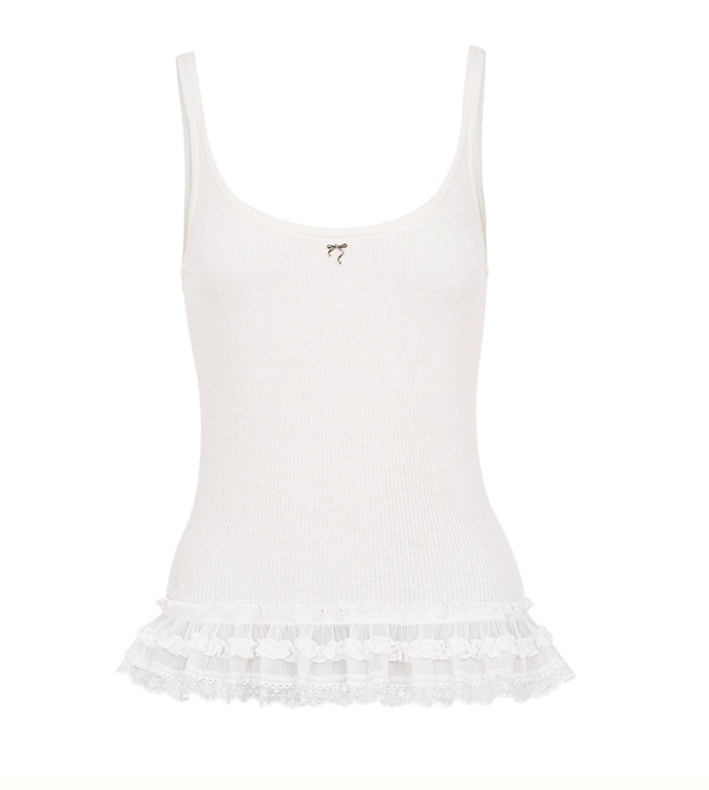 Lace Patchwork Knit Suspenders