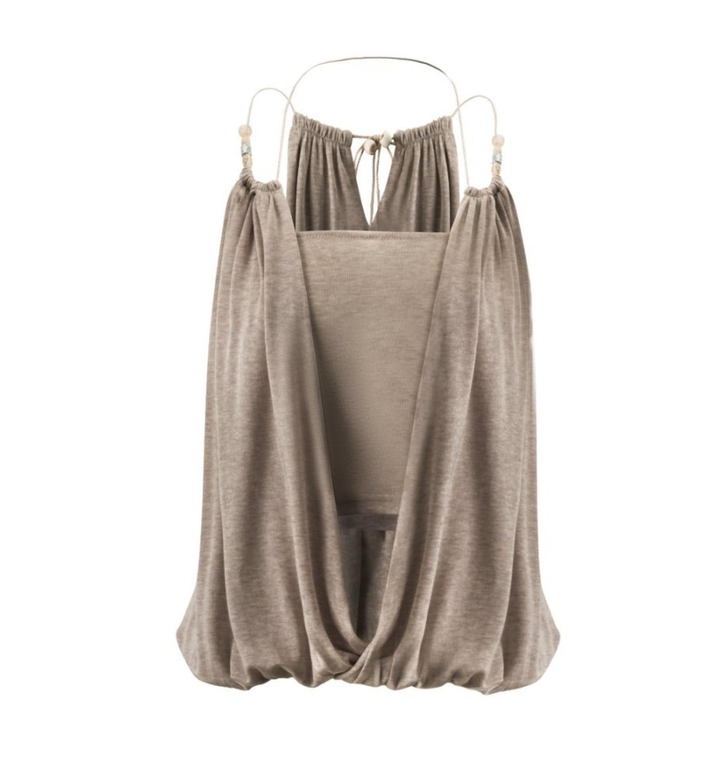 Swing Tuck Halter Neck Shirred Skirt Set-Up