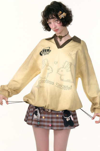 Rabbit Print Sporty Sweatshirt