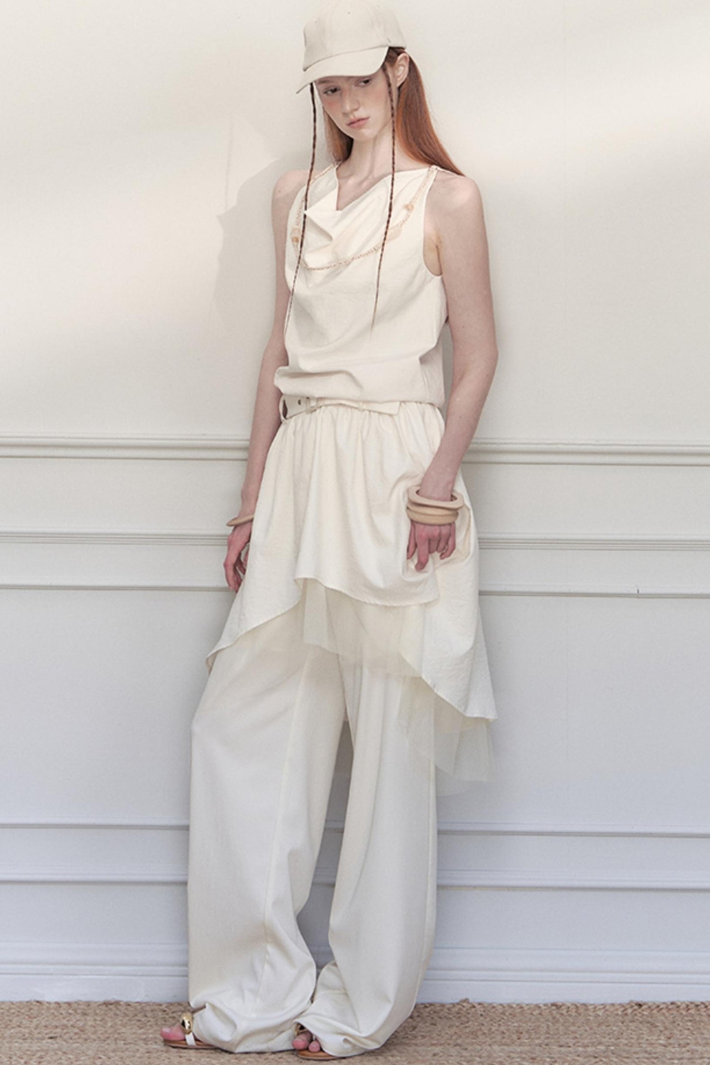 White Starry Mesh Dress