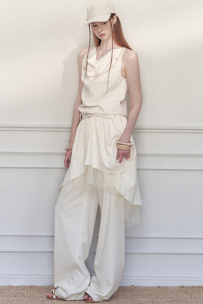 White Starry Mesh Dress