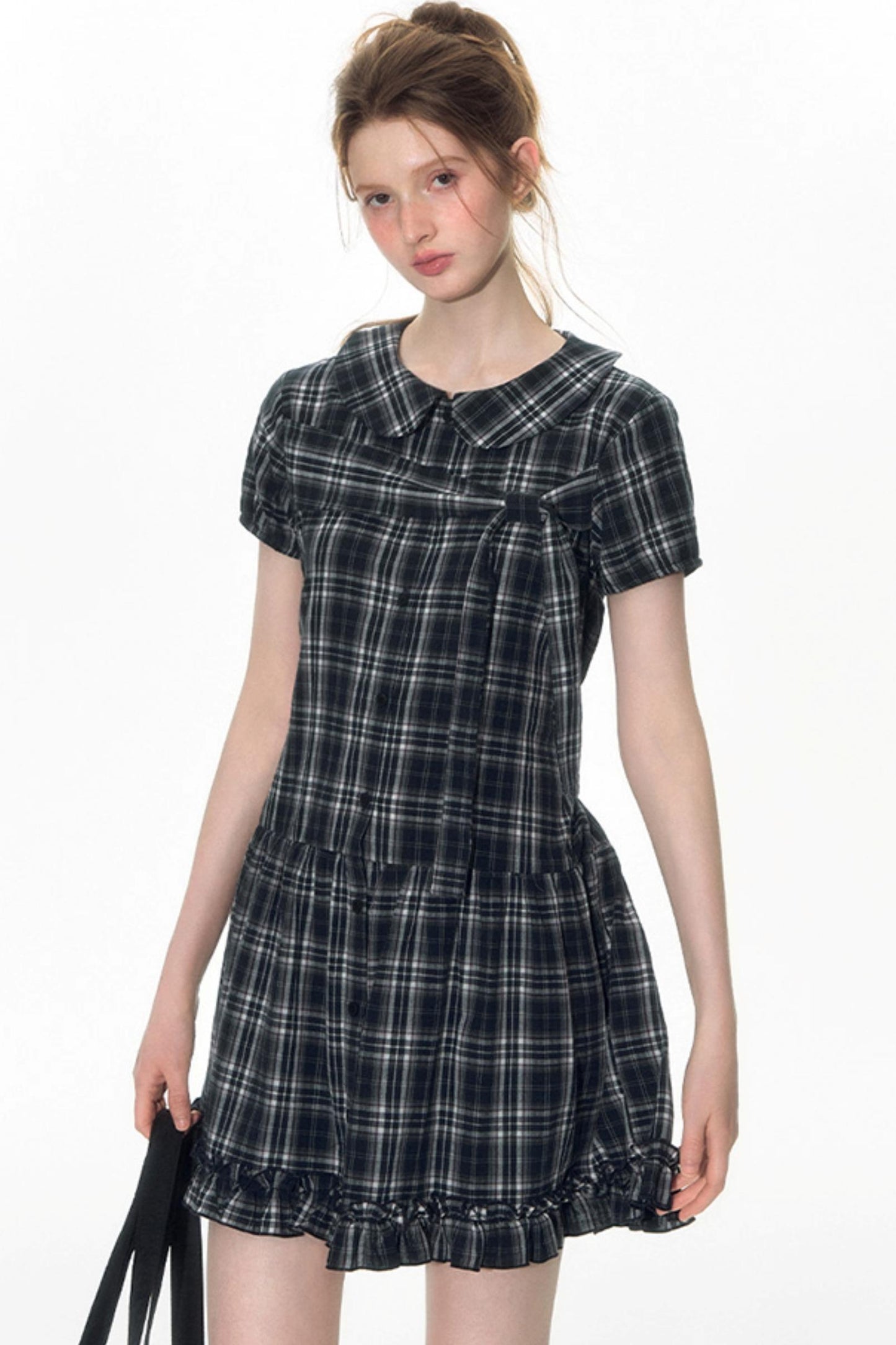 Sweet Cotton Plaid Skirt Set-Up