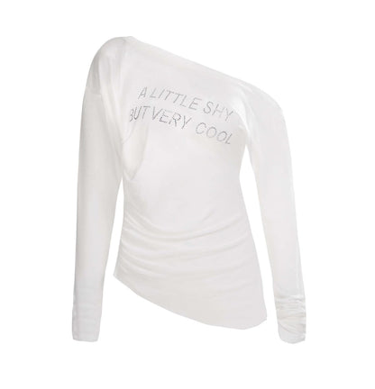 Slim Fit Black Off-Shoulder Blouse