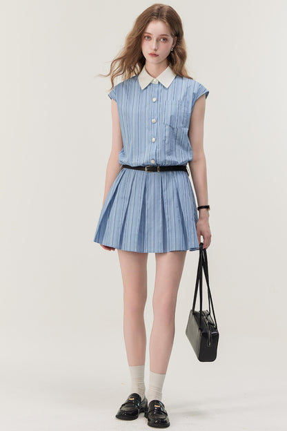 Blue Chic A-line Dress