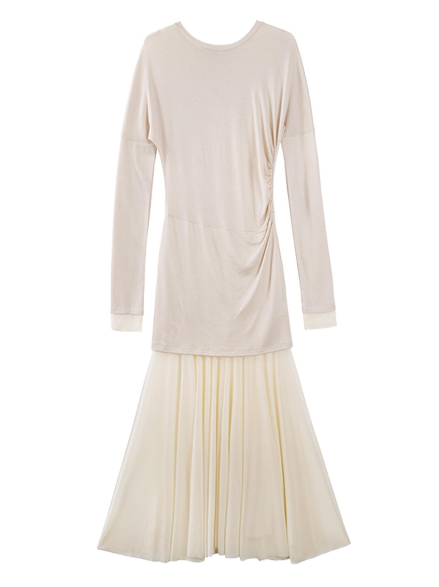 Linen Tulle Long Sleeve Dress Set-Up