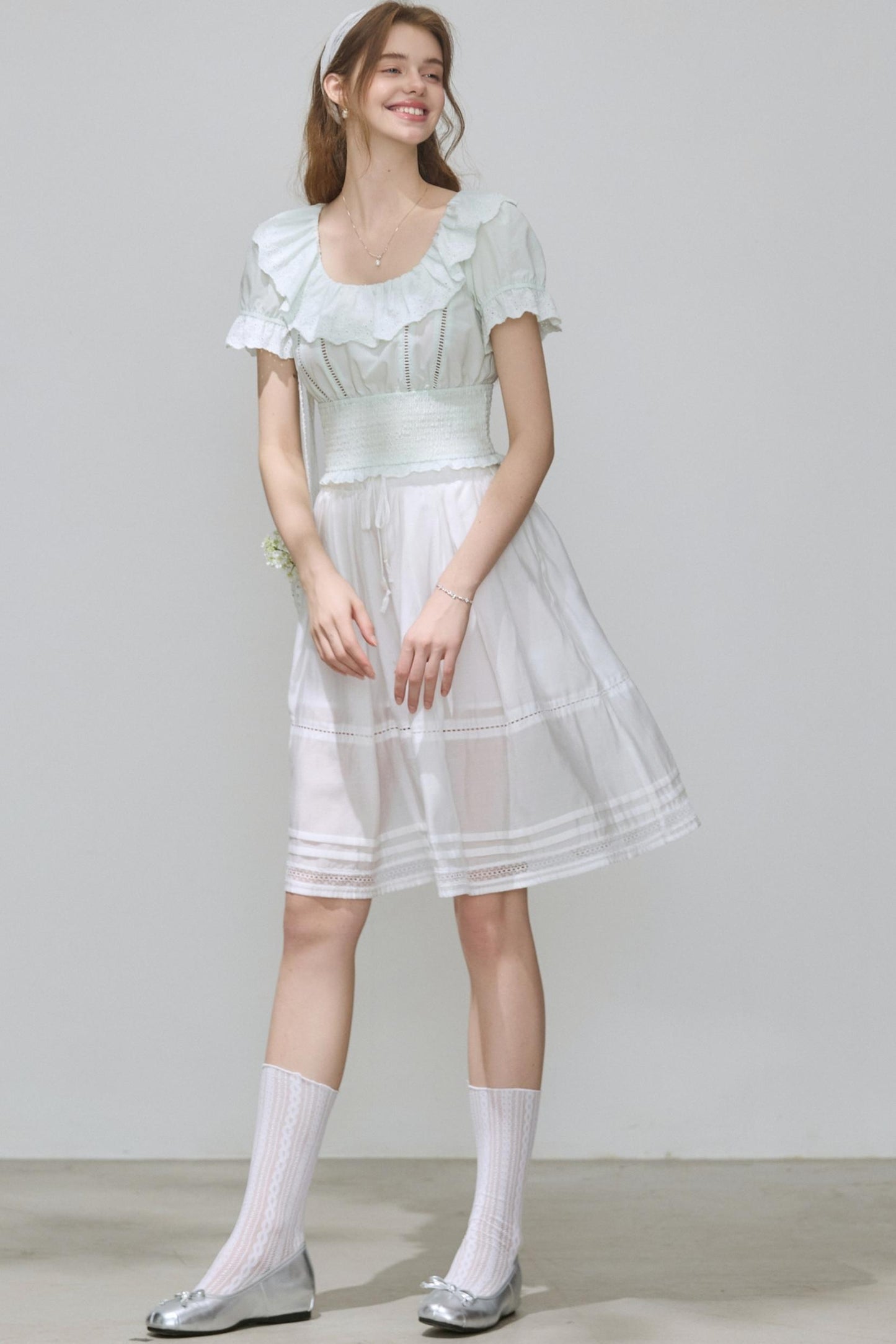 Puff Sleeve Top Skirt Set-Up