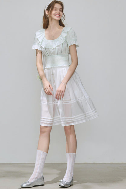 Puff Sleeve Top Skirt Set-Up