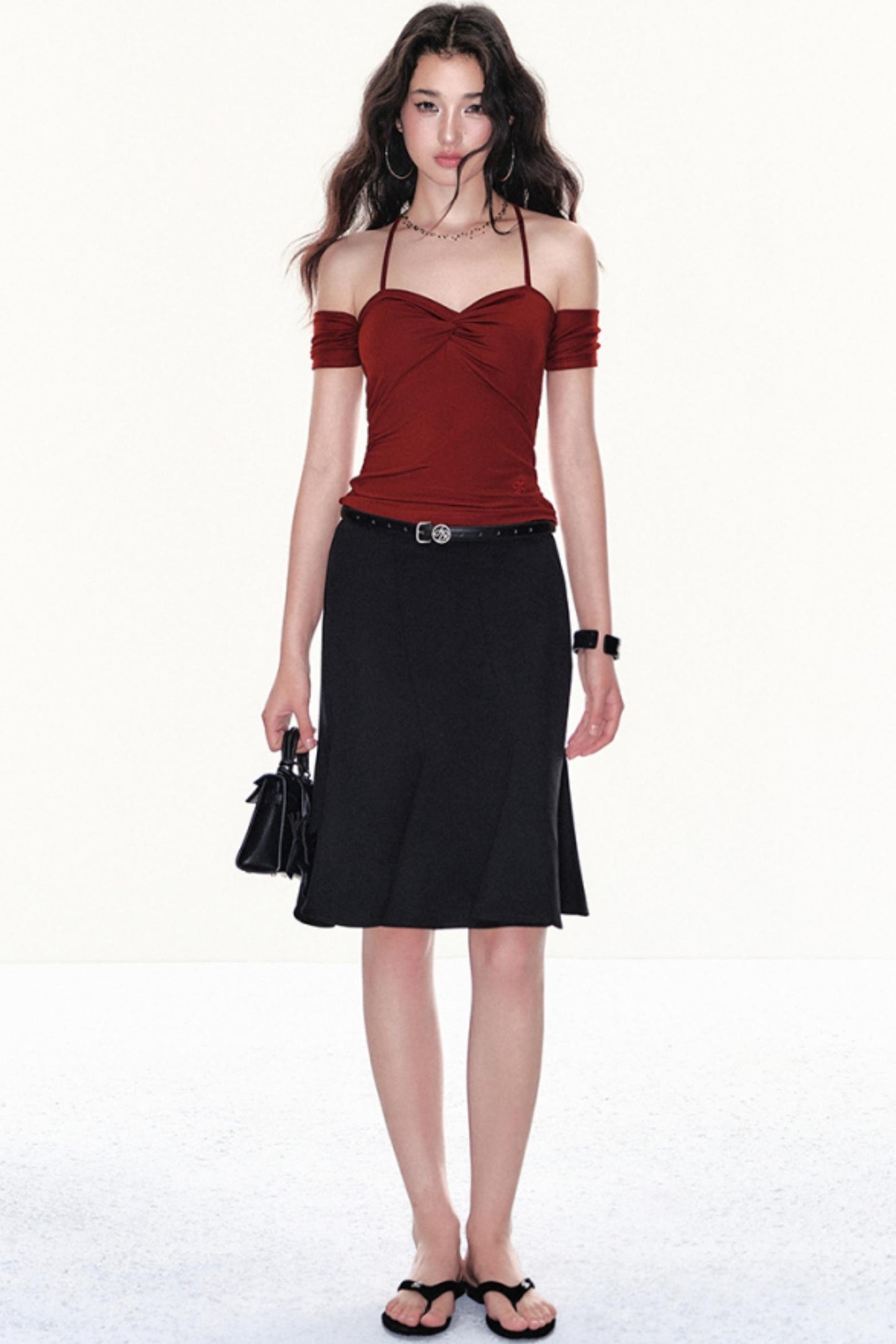 Classic High Waist Midi Skirt