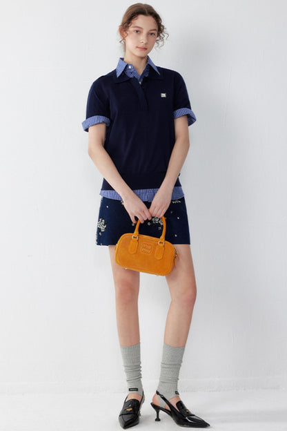 Stretch Silk Polo T-shirt