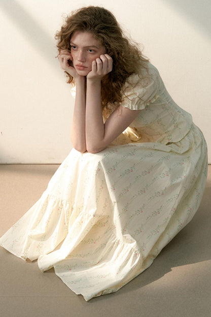 Floral Tie Bubble Sleeve Set-Up