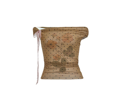 Rose Mist Polka Dot One-Shoulder Top