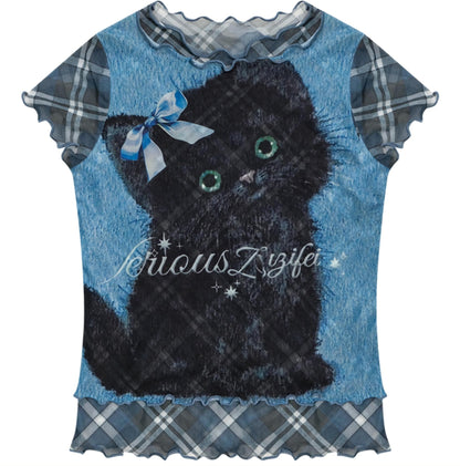 Summer Plaid Mesh Tee