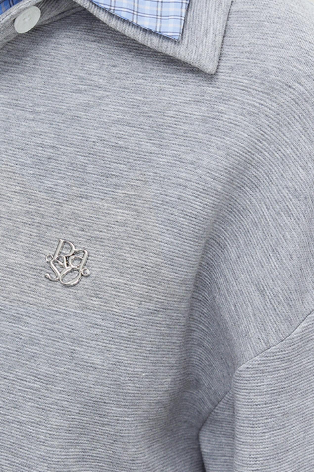 Mixed Check Polo Sweater