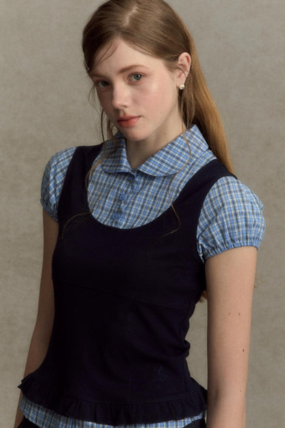 Chic Plaid Bubble Top