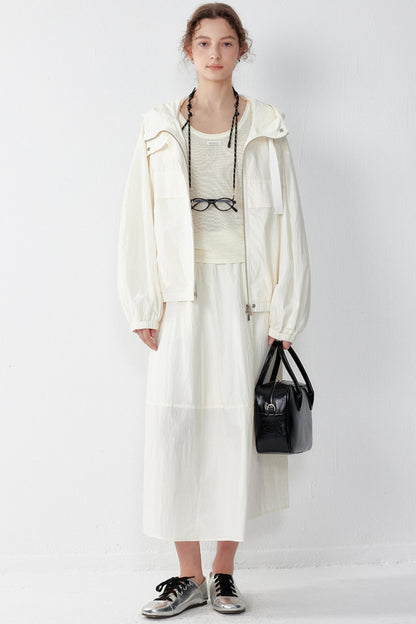 Elegant White A-Line Skirt