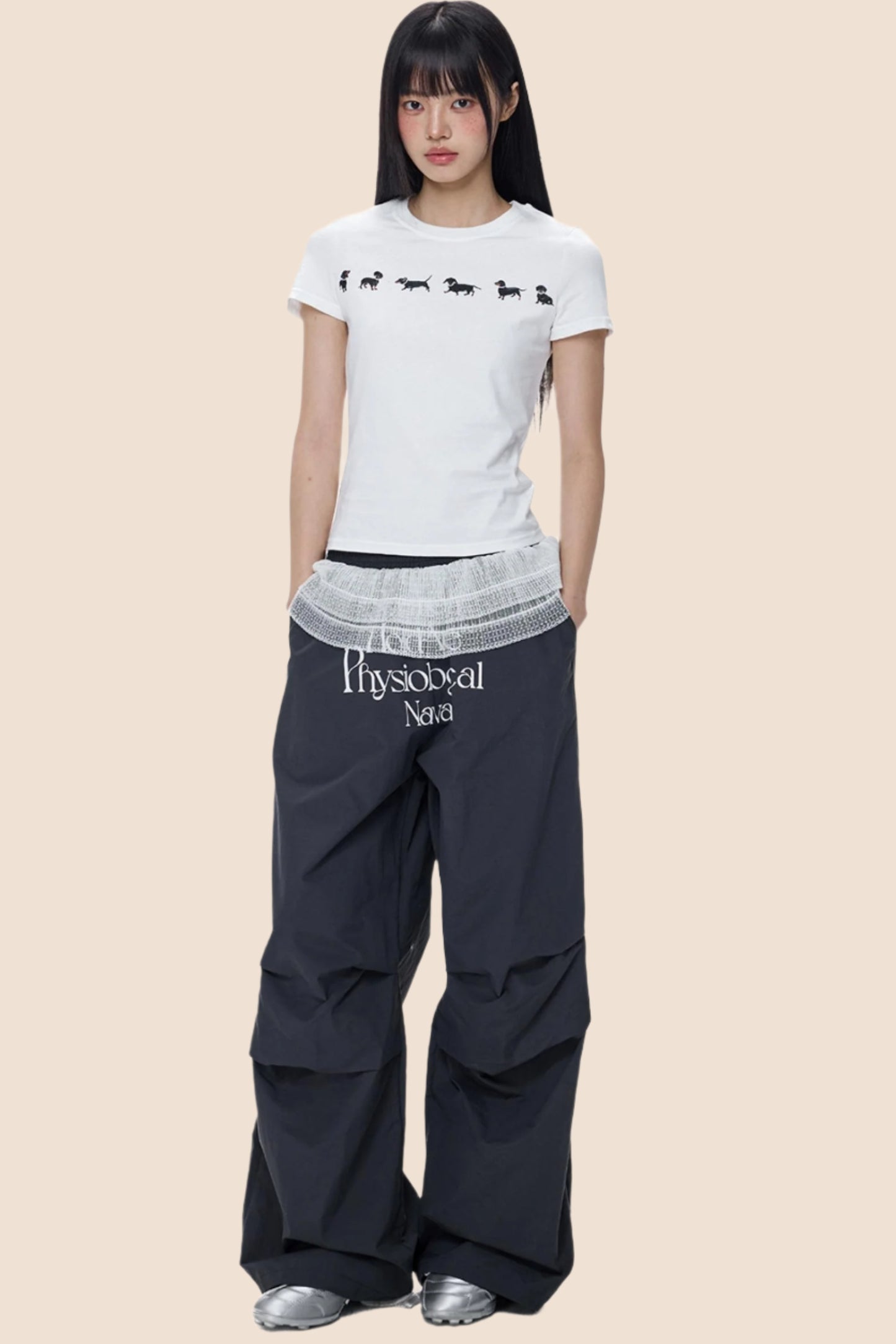 Cute Puppy Print Short Sleeve T-shirt