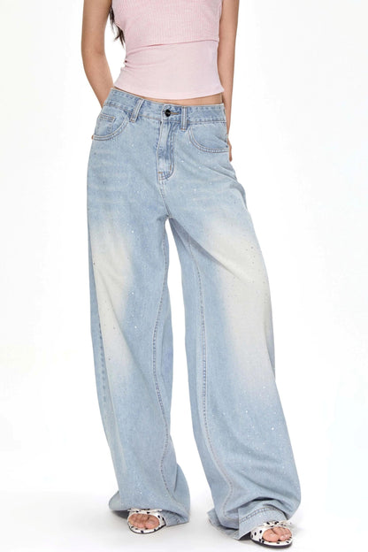 Vintage Light Blue Wide-Leg Jeans