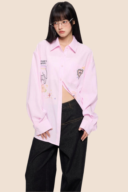 Striped Sunscreen Long Sleeve Shirt