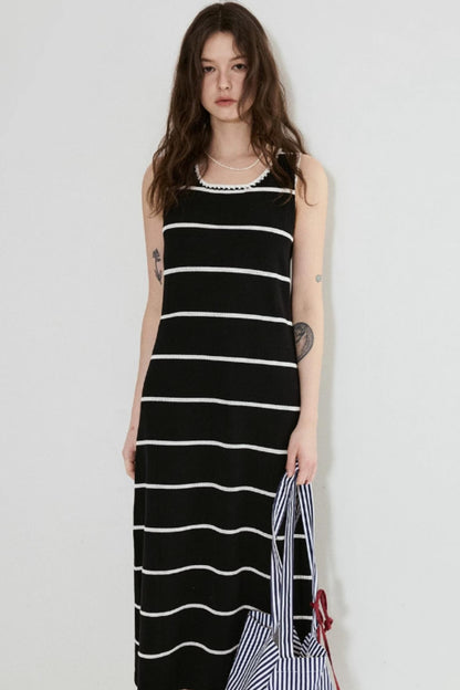 Crochet Lace Striped Dress