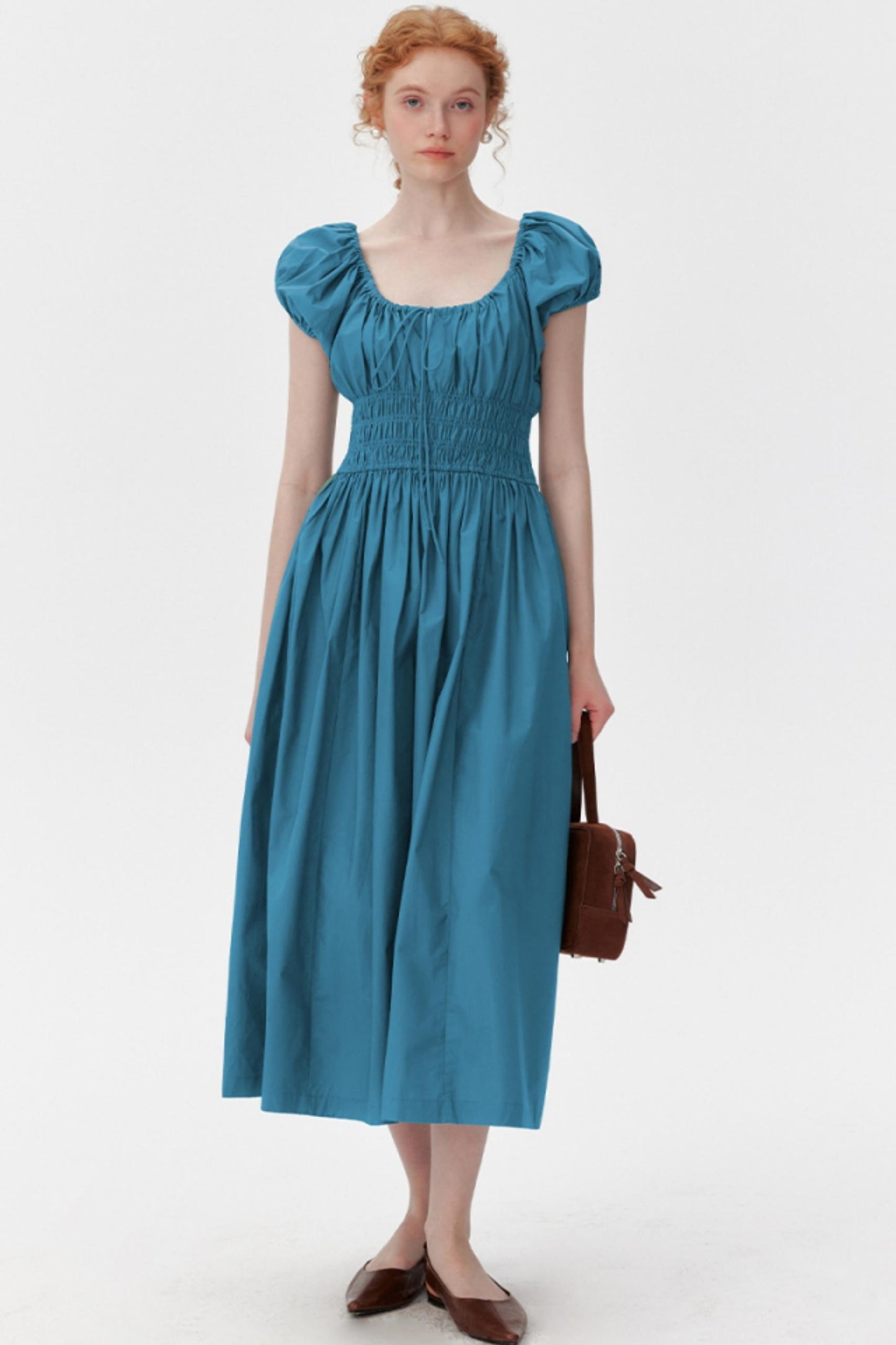 Chic Puff Sleeve Tie Dress