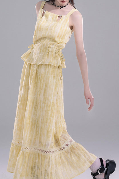 Tasseled Drape Dress Set