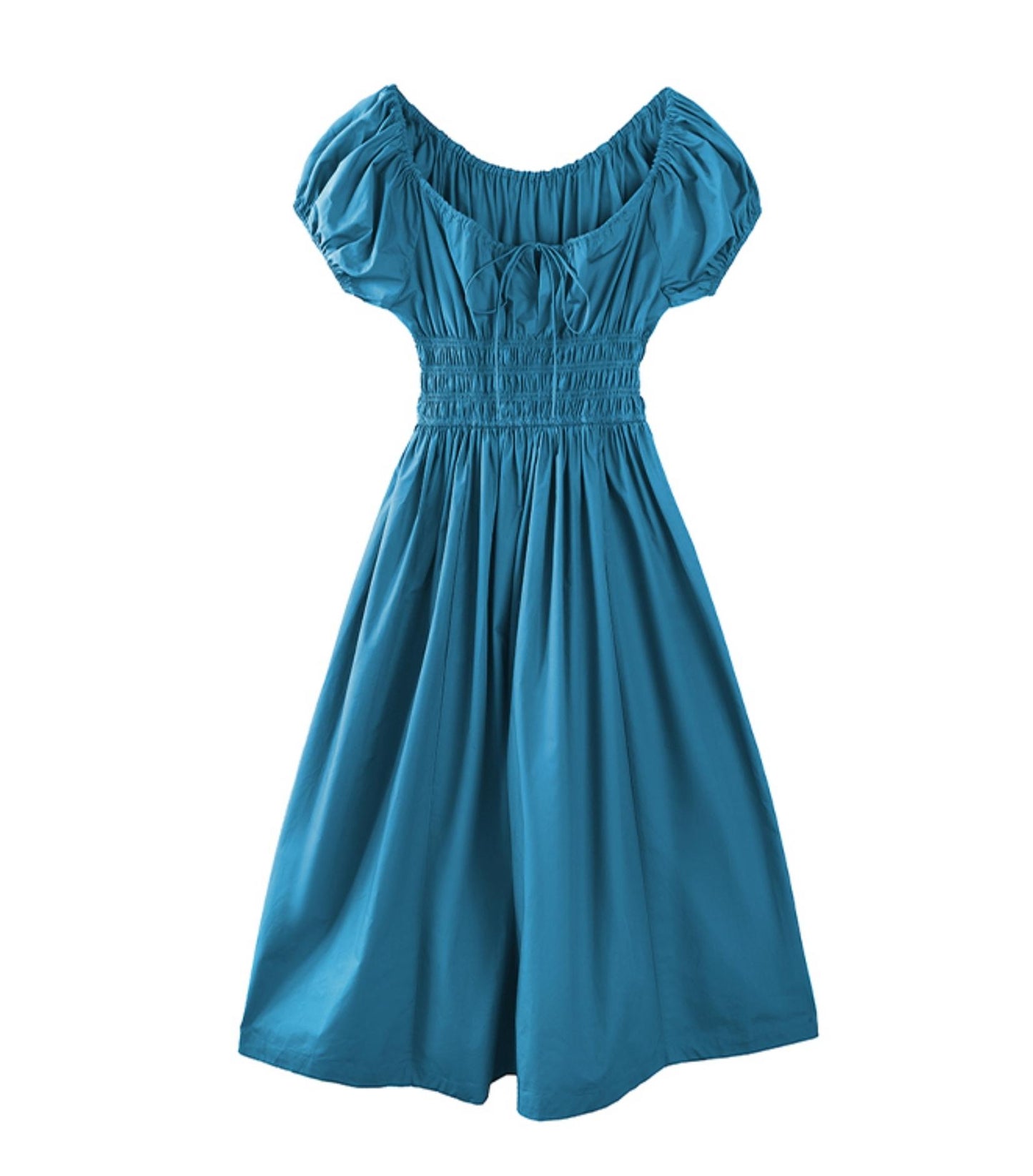 Chic Puff Sleeve Tie Dress