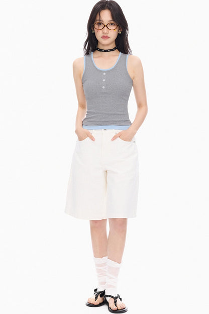 Blue Gray Layered Tank Top