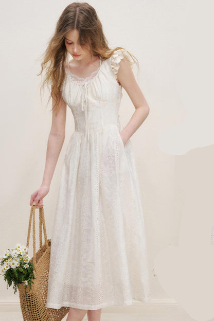 Flutter Lace Midi Dress