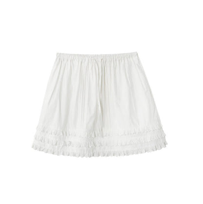 Cotton Lace Ruffle Skirt