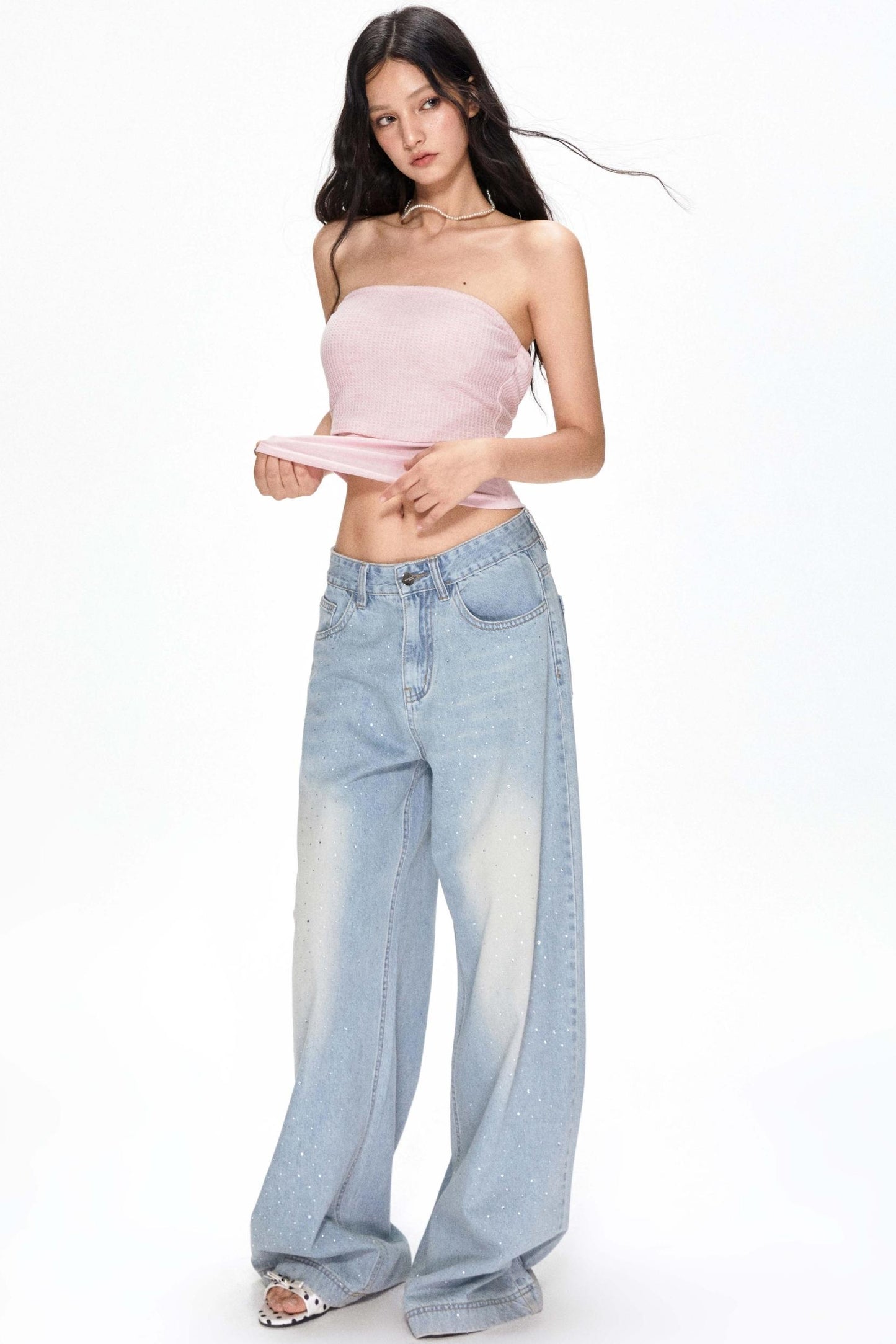 Vintage Light Blue Wide-Leg Jeans