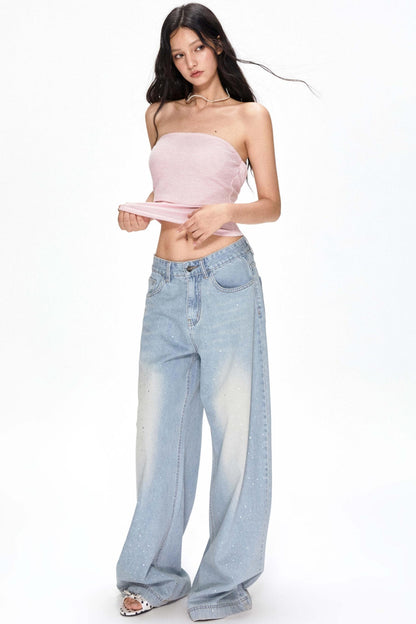 Vintage Light Blue Wide-Leg Jeans