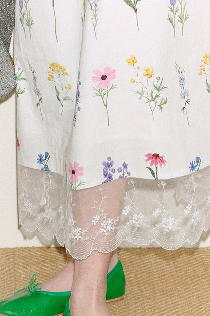 Painted Lace Halter Dress