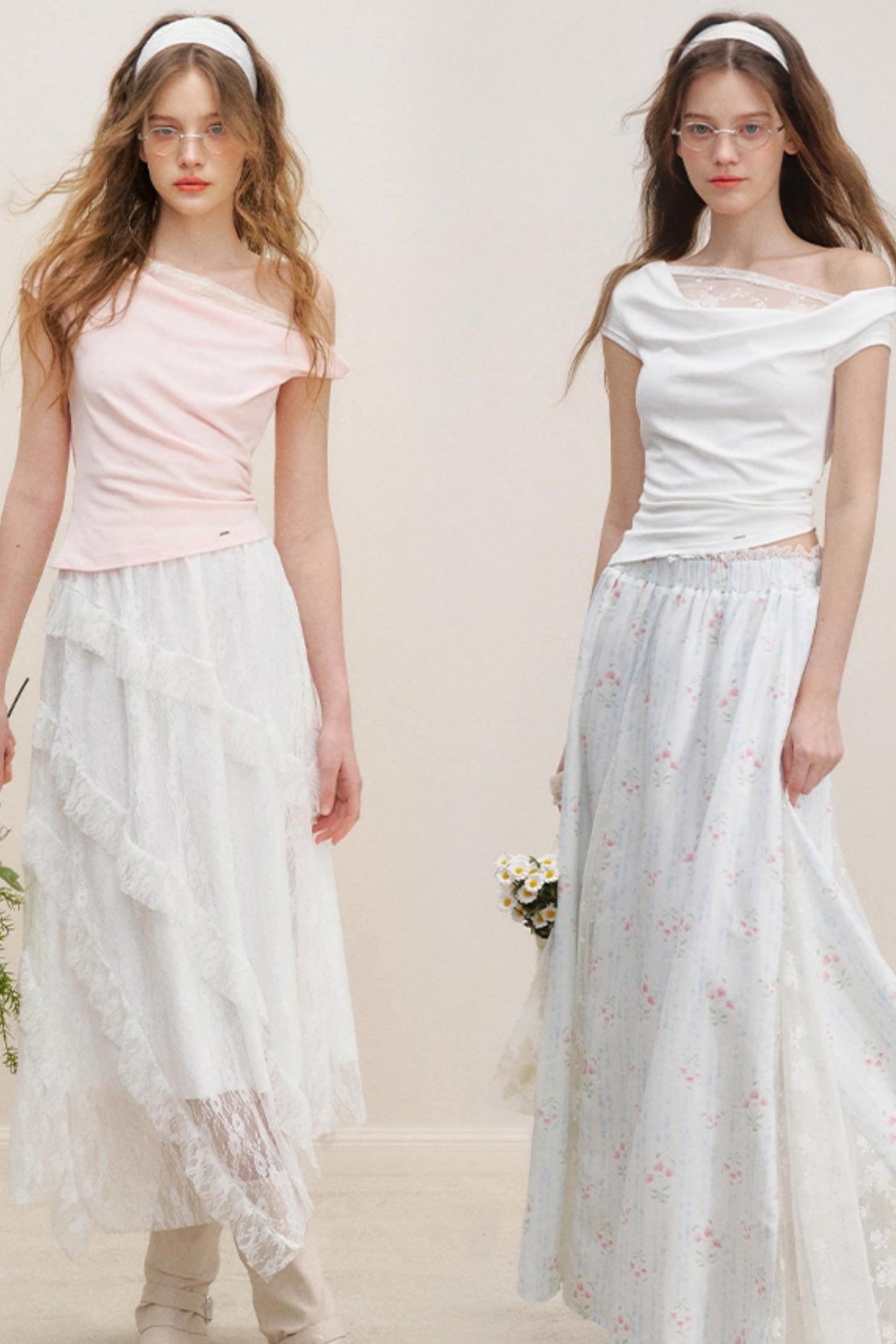 Asymmetric Lace Petal Tee