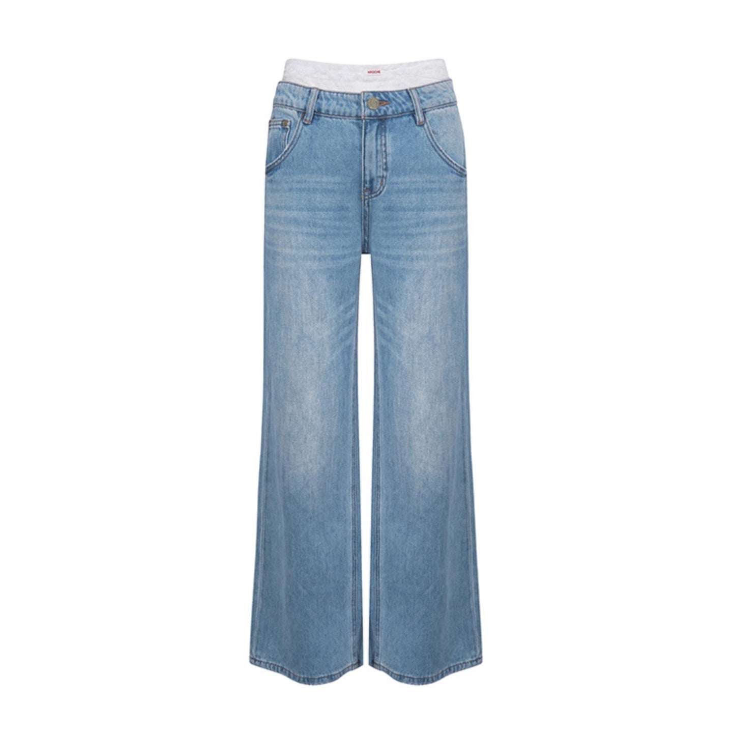 Romantic Lace Wide-Leg Jeans