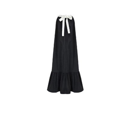 Satin Patchwork Midi Dress