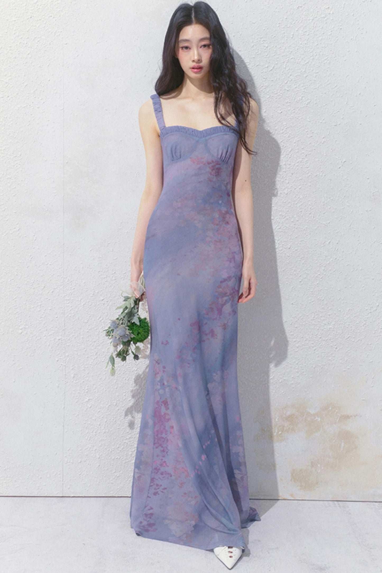 Purple Pleated Summer Dress