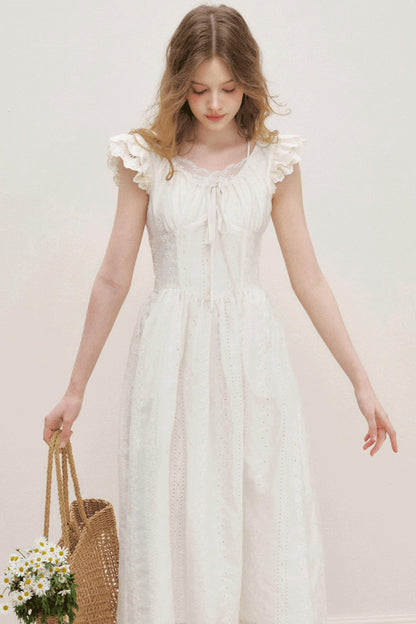 Flutter Lace Midi Dress