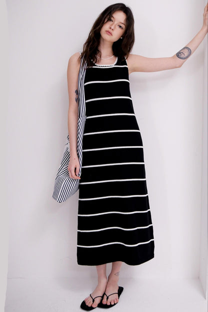 Crochet Lace Striped Dress