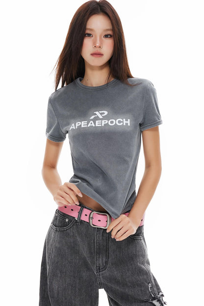 Slimming Gray Shoulder Top